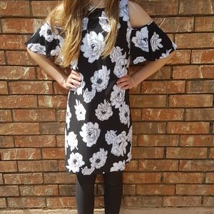 Black and white floral dress